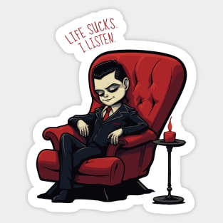 Therapist Vampire Therapy Humor Sticker